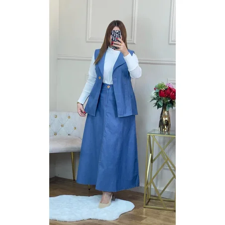Gillet jupe jean Hadjer