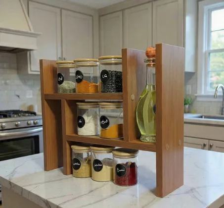 منظم المطبخ الخشبي