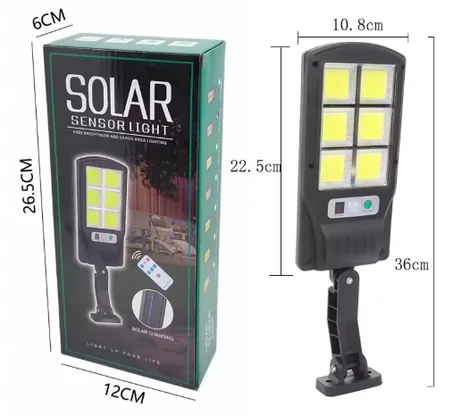 كشاف شمسي مع جهاز تحكم عن بعد وكاشف حركة