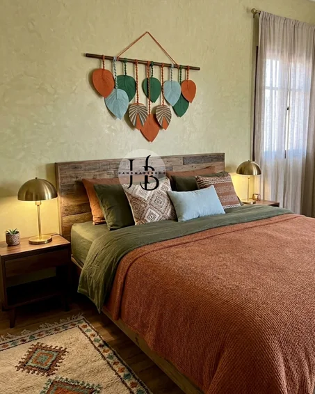 🍃Décor Macramé tissé à la main inspiré des feuilles d’arbre – une œuvre d’art unique (grande taille 10 feuilles) 🍂