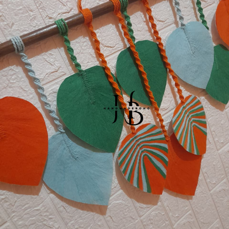 🍃Décor bohème tissé à la main inspiré des feuilles d’arbre – une œuvre d’art (taille 10 feuilles) 🍂