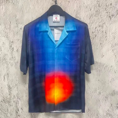 chemise en soie à manches courtes Gradient de la marque de luxe Casablanca Paris