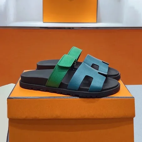 Sandales à Double Bride – Bleu Canard et Vert Émeraude