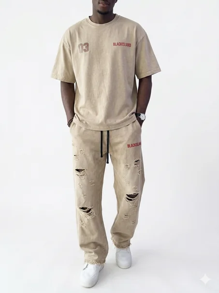 streetwear beige décontracté est proposé par la marque Black Island