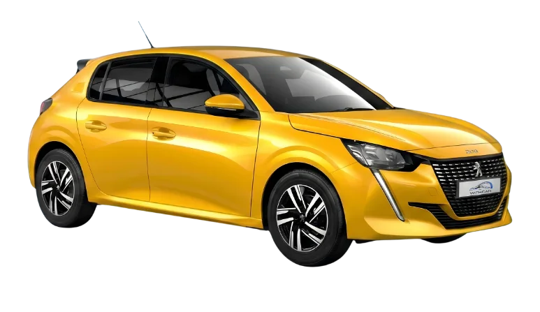 Location de voiture Agadir - Peugeot 208 Jaune Faro modèle 2023