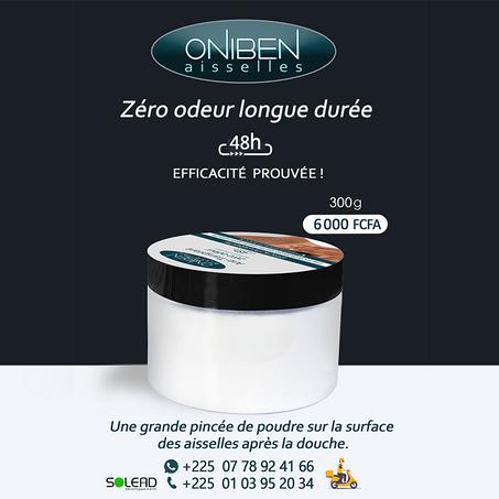 ONIBEN AISSELLES ZÉRO ODEUR 48H - Fraîcheur longue durée  / Grande Boite 300g