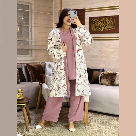 اونسومبل  صيفي راقي بثلاث قطع – كيمونو  مع سروال وتونيك