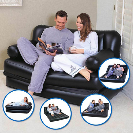 سرير هوائي وأريكة مزدوج قابل للنفخ 5 في 1 متعدد الوظائف ✨LIVRAISON GRATUITE✨