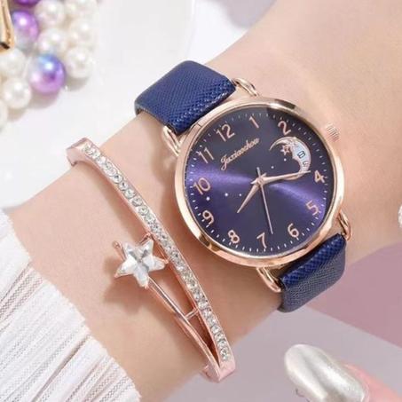 Ladies Dating Set Cadeau Bracelet Montre Simple Set 2 Pièces