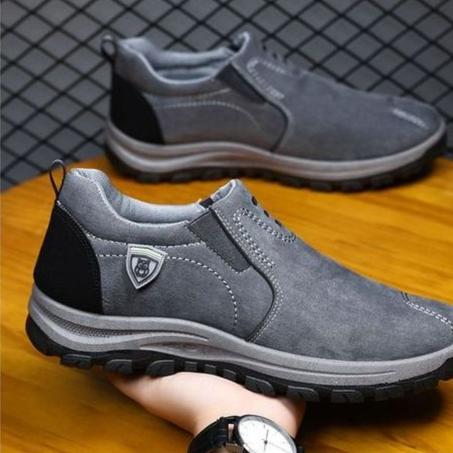 Men's Loafers Slip-on Casual Sneakers Comfortable Shoes Grey