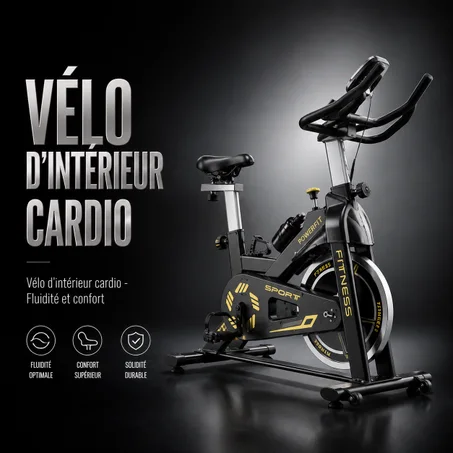 Vélo d'intérieur cardio - Fluidité et confort