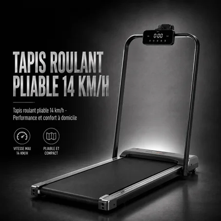Tapis roulant pliable 14 kmh - Performance et confort à domicile