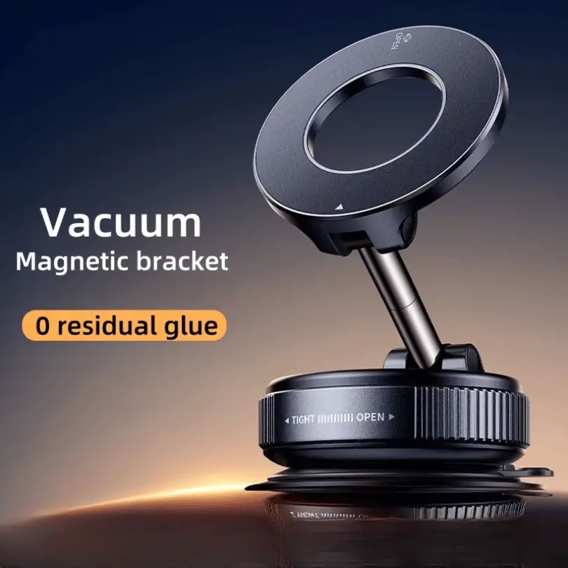 حامل الهاتف المغناطيسي للسيارة والمكتب | قاعدة شفط فائقة الثبات، قابل للطي والدوران 360 درجة