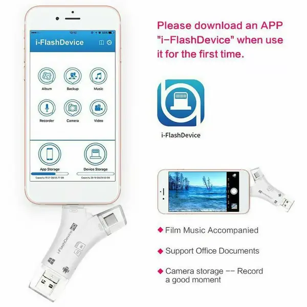 قارئ بطاقات 4 في 1 SD/TF لجميع الأجهزة.