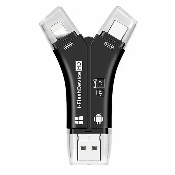 قارئ بطاقات 4 في 1 SD/TF لجميع الأجهزة.