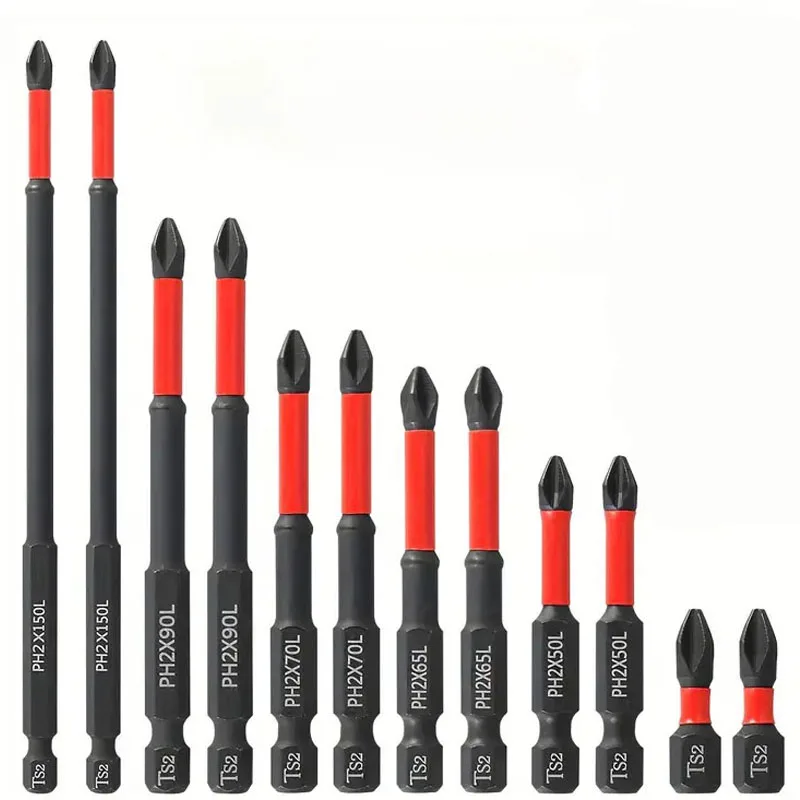 مجموعة 10 رؤوس مفك مغناطيسية مضادة للانزلاق فولاذ S2