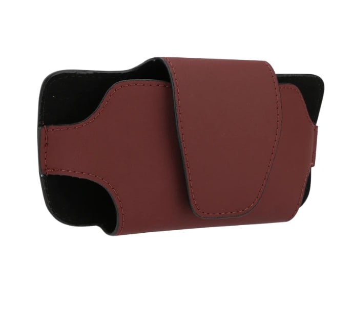 حامل نظارات للسيارة مع إغلاق مغناطيسي – تثبيت آمن على الشمسية (جلد PU)