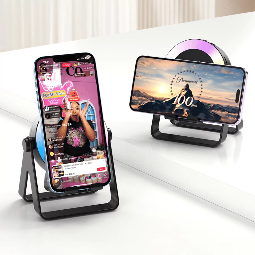 مكبر صوت لاسلكي 4 في 1 مع شحن لاسلكي