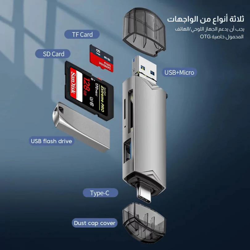 قارئ بطاقات متعدد ‎6 في 1: سرعة عالية وتوافق شامل