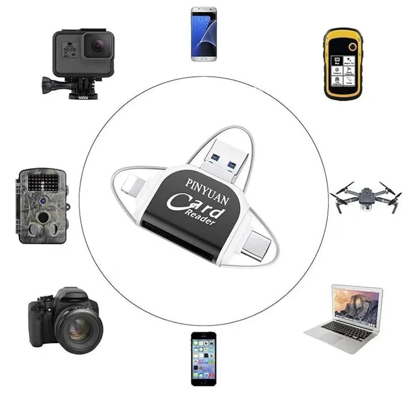 قارئ بطاقات الذاكرة 4 في 1