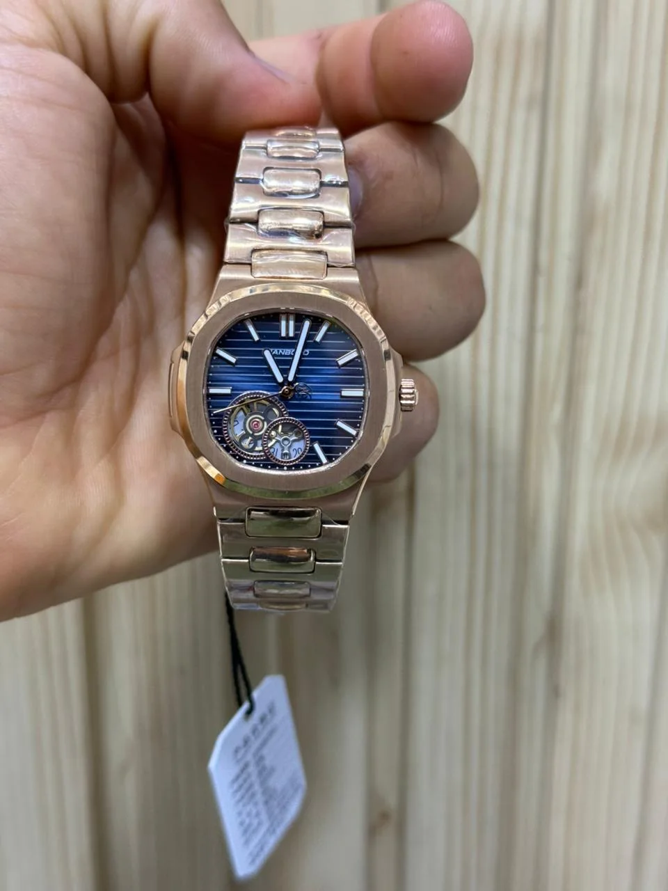 Montre Automatique Hanboro Femme – Élégance Rose Gold & Cadran Bleu Royal