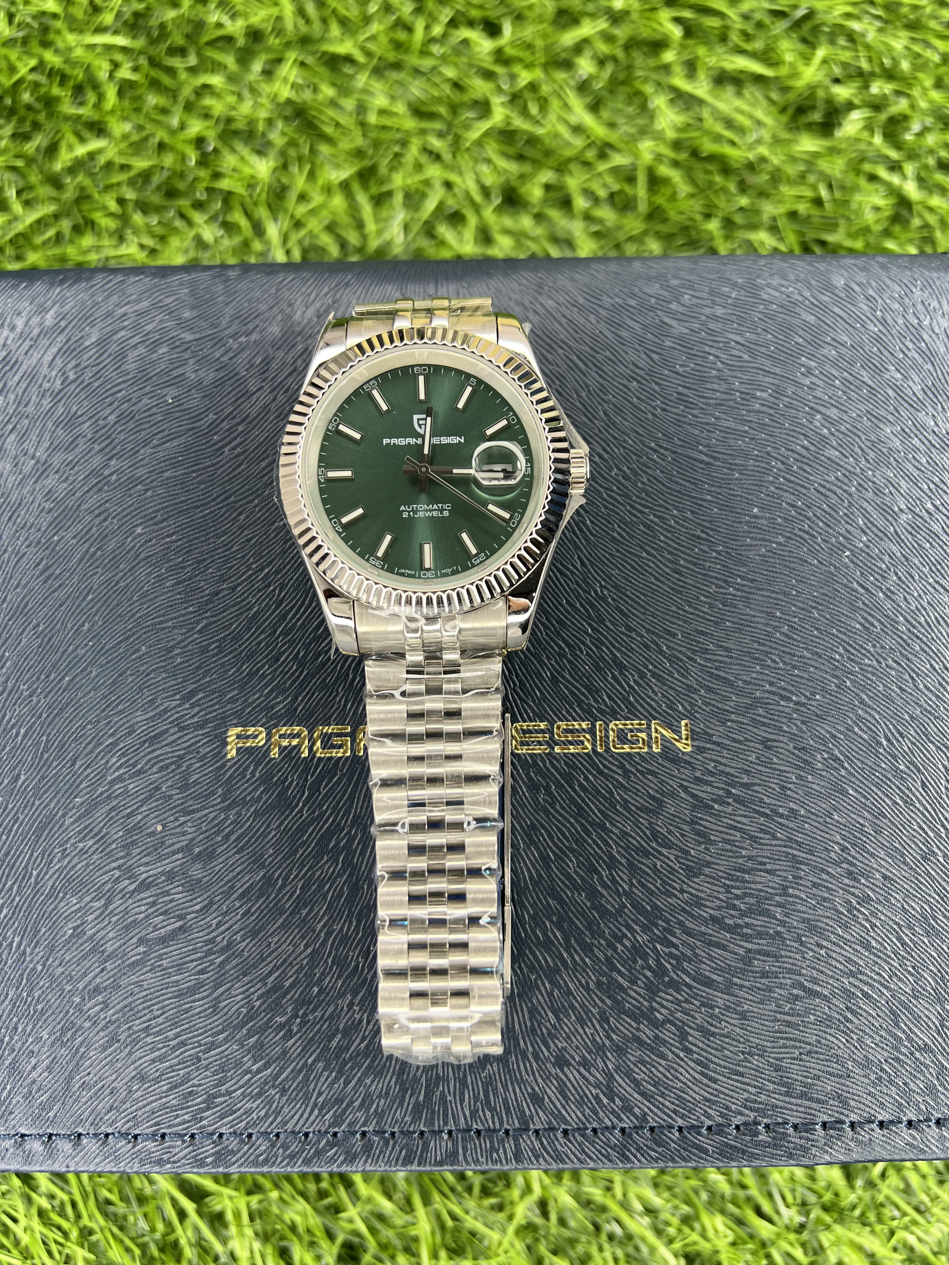 Pagani Design PD1645 Montre automatique pour homme 42 mm Mouvement automatique Japon NH35 A Étanche jusqu'à 100 m Acier inoxydable Miroir saphir Montre de sport d'affaires