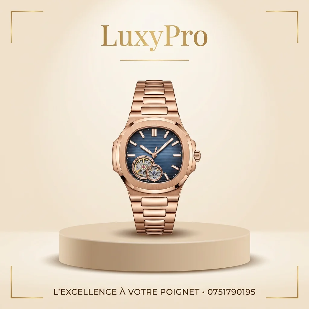 Montre Automatique Hanboro Femme – Élégance Rose Gold & Cadran Bleu Royal