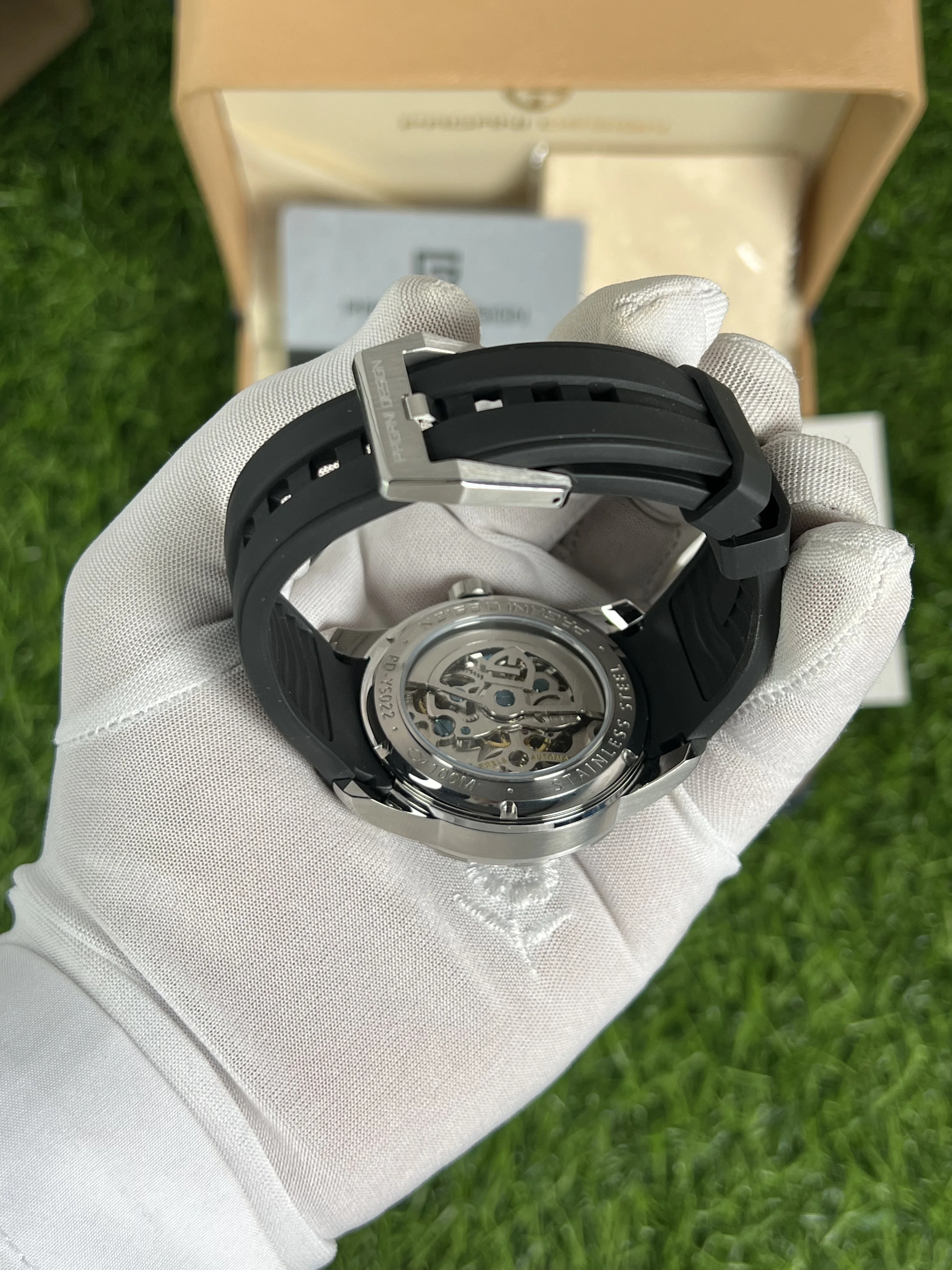 Montre automatique homme Pagani Design PD-YS022 style tourbillon, verre saphir synthétique, lumineuse, élégante casual & business