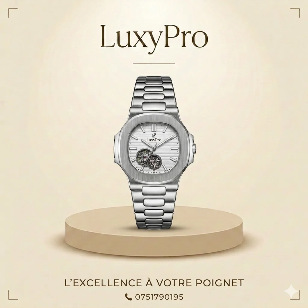 Montre Automatique HuboLer pour Femme – Éclat Argenté & Design Squelette Pur