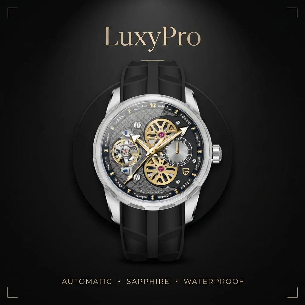 Montre automatique homme Pagani Design PD-YS022 style tourbillon, verre saphir synthétique, lumineuse, élégante casual & business