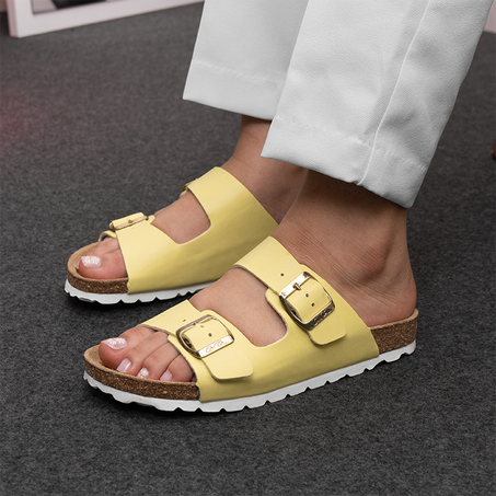 sandales plates Kaley Jaune Beurre