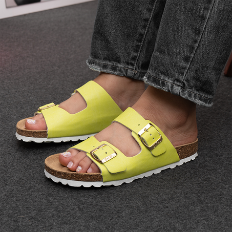 sandales plates Kaley pistache clair