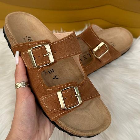 sandales plates Kaley marron