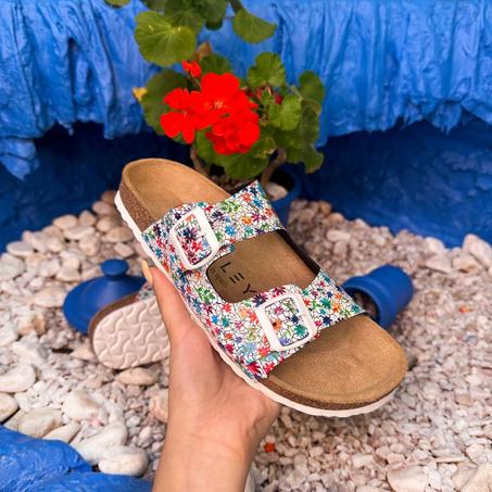 sandales plates Kaley-Flower