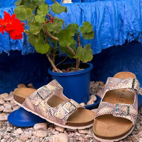 sandales plates Kaley-Croco Orange