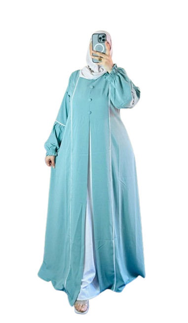 عباية طويلة ثوب : كريب روزة krip roza