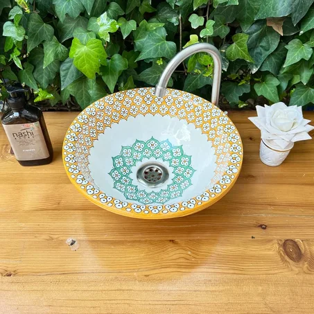 Handmade Moroccan Ceramic Vasque - Bathroom Sink Decor