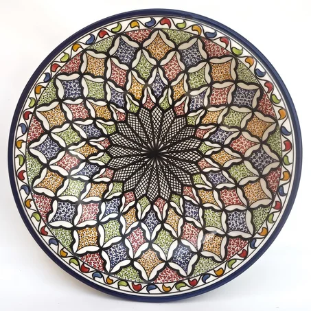 Ceramic Dinner Plate - Decorative Pottery Bowl
