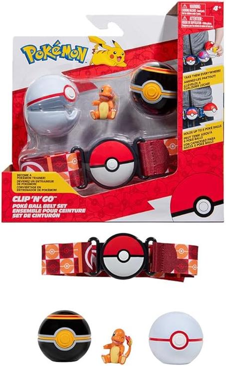 Pokémon - Ceinture  2 Poké Balls et 1 Figurine Salamèche