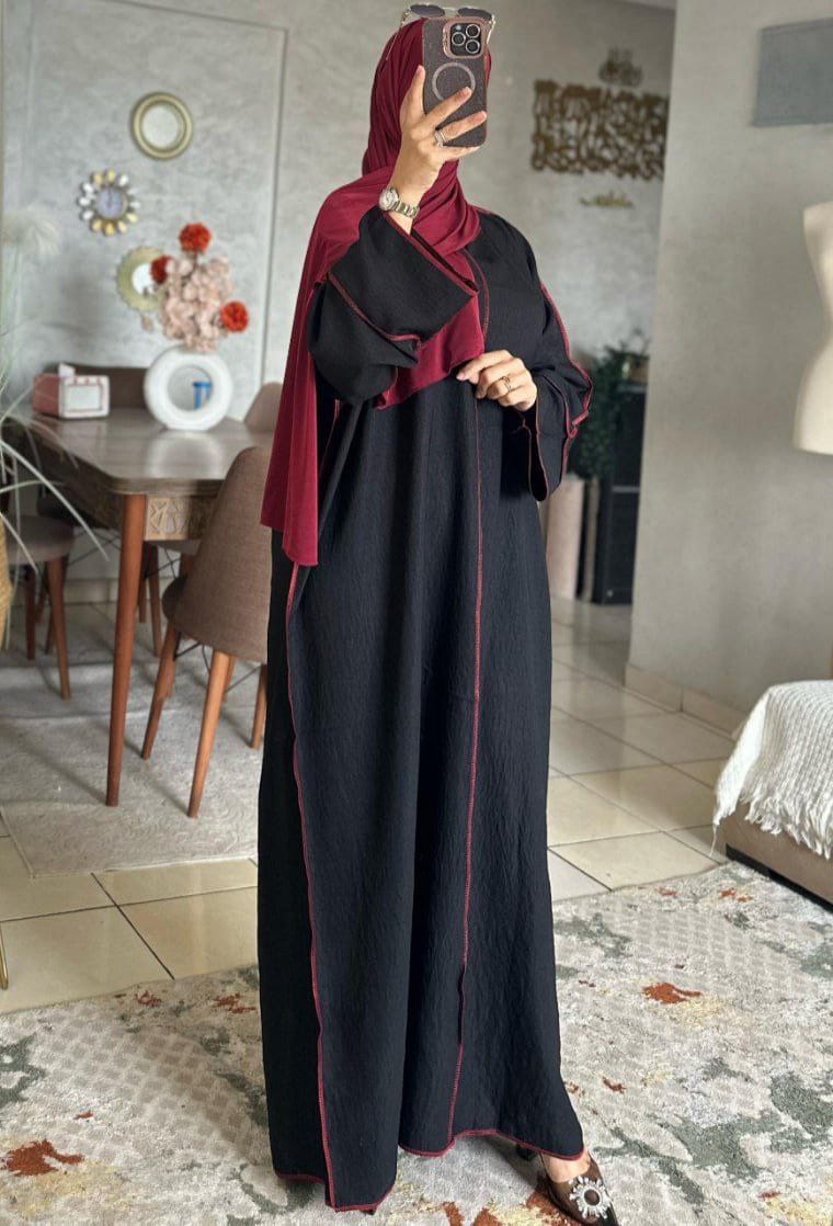 Abaya le lin avec un challe gratuit