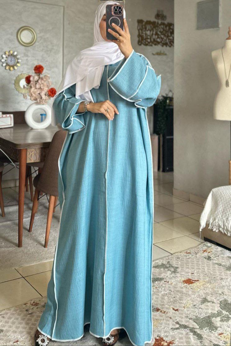 Abaya le lin avec un challe gratuit