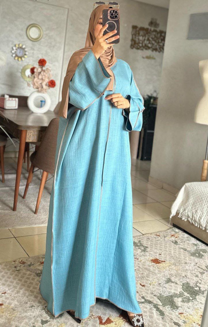 Abaya le lin avec un challe gratuit