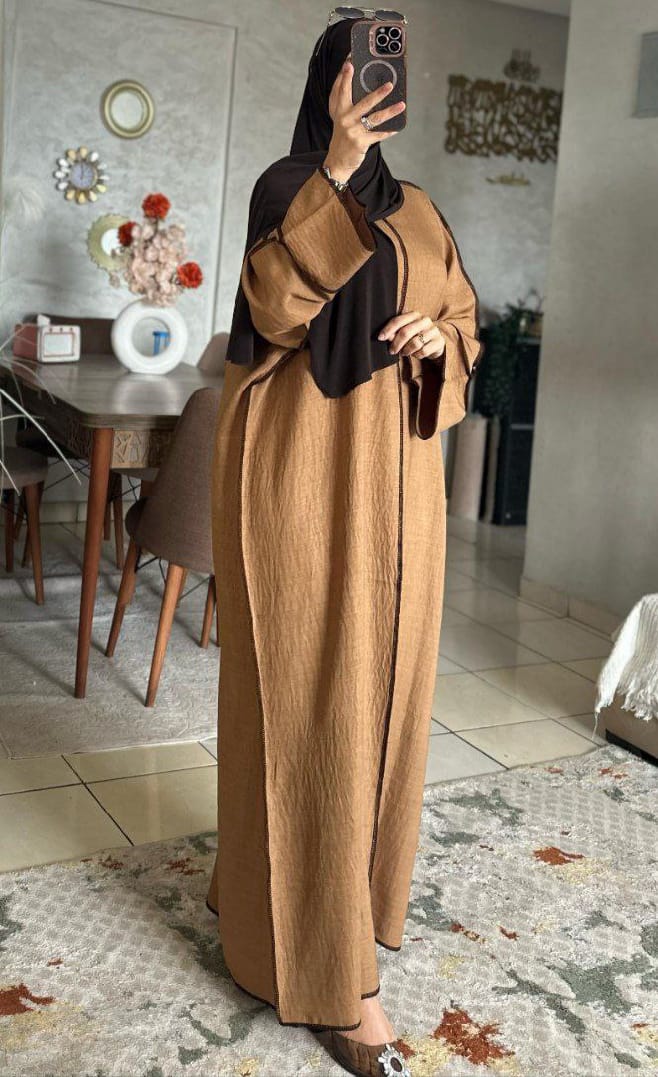 Abaya le lin avec un challe gratuit