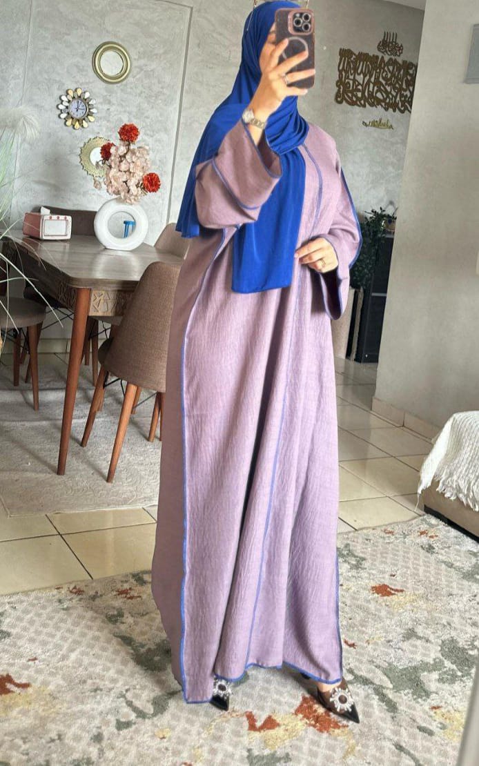 Abaya le lin avec un challe gratuit