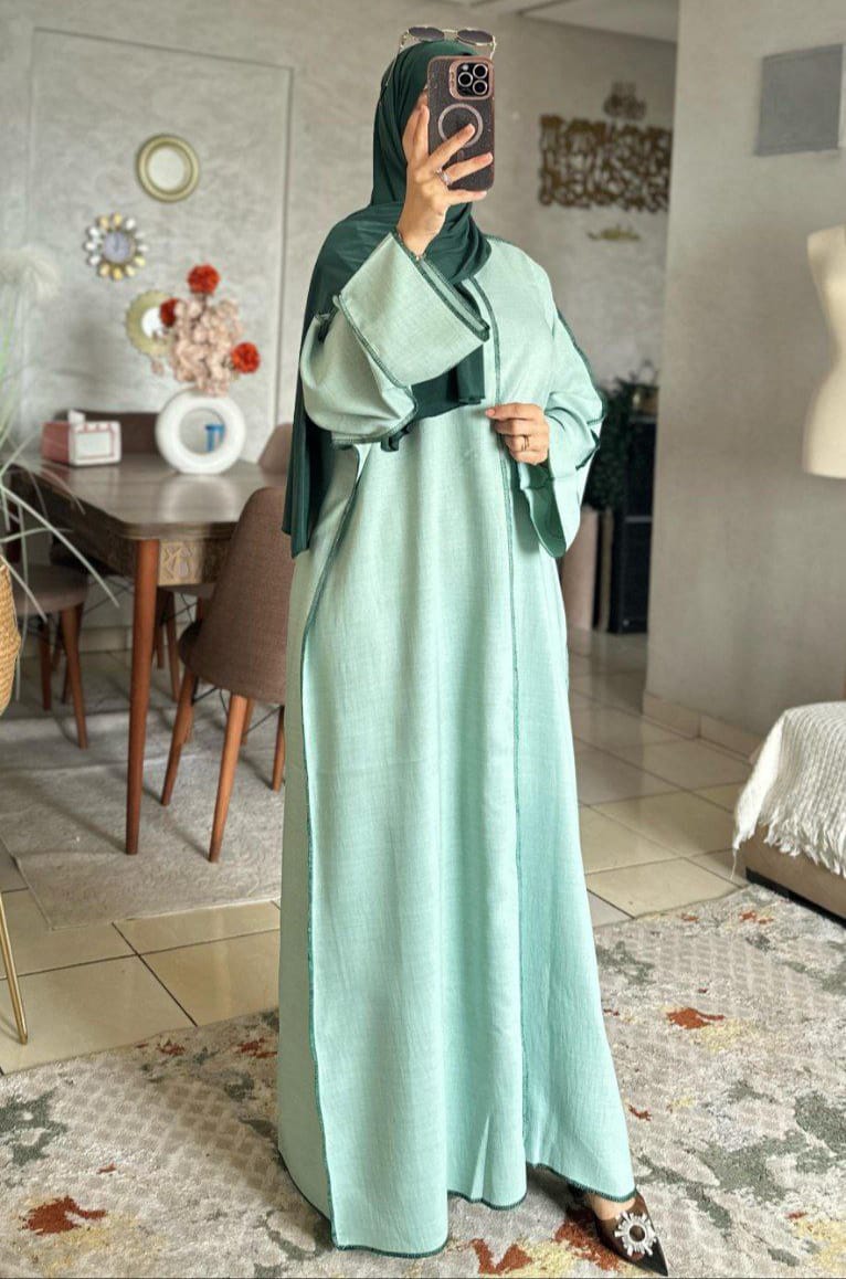 Abaya le lin avec un challe gratuit