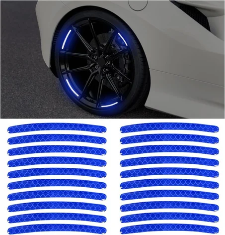 20 pièces - Autocollants réfléchissants à rayures décoratives pour roues de voiture