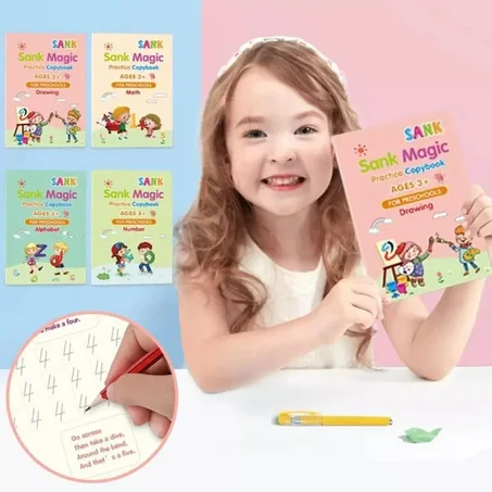 Livre de pratique magique pour enfants, 4 livres + stylo