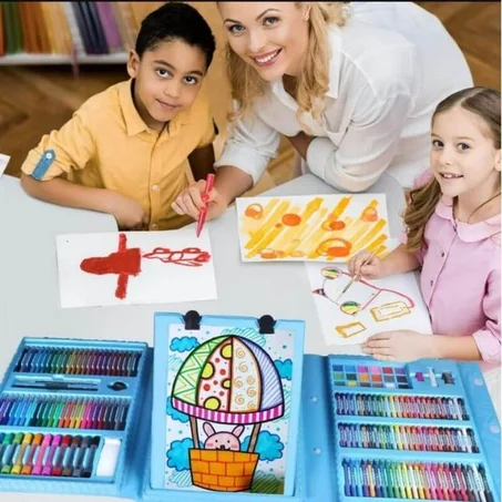 🔥 أقوى حقيبة رسم للأطفال 208 قطعة