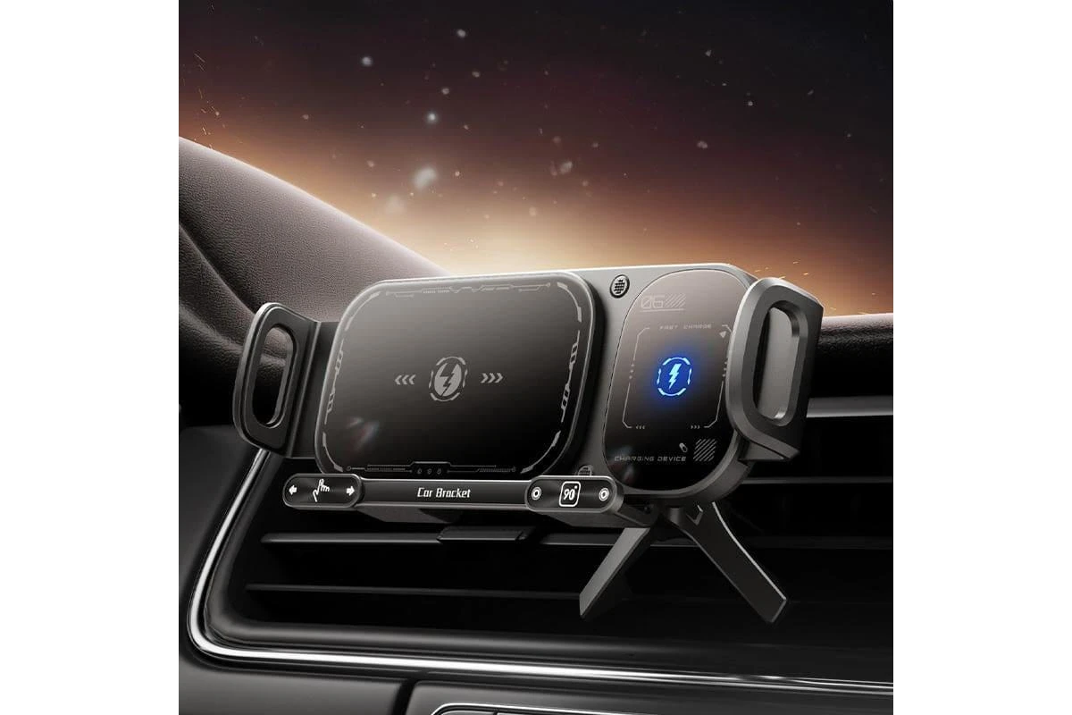 حامل هاتف مغناطيسي للسيارة مع شحن لاسلكي سريع