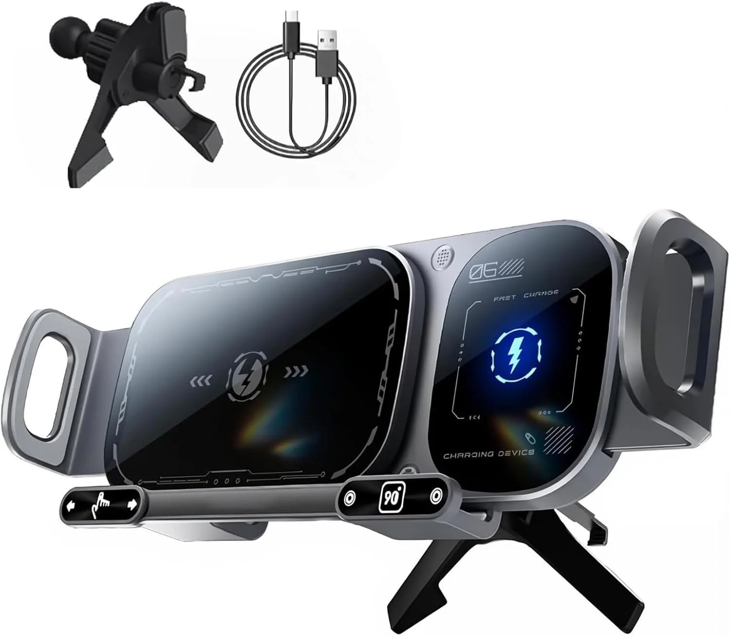 حامل هاتف مغناطيسي للسيارة مع شحن لاسلكي سريع